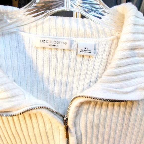 Liz Claiborne Woman Sweater Women's Size 2X Colorblock 1/4 Zip - Picture 3 of 4